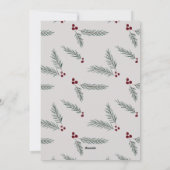 松に小さなクリスマスメリーがある シーズンカード (裏面)