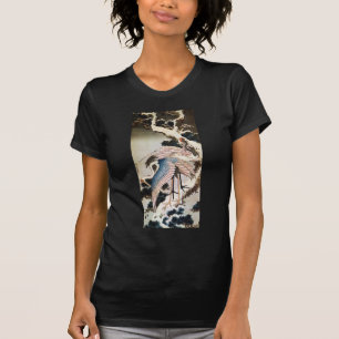 松に鶴,北斎ツルの松,北斎,浮世絵 Tシャツ