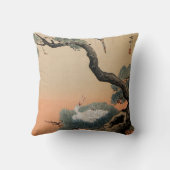 松に鶴、松の木、Koson、Ukiyo-eの古邨クレーン クッション (裏面)