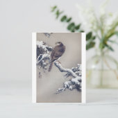 松に鷹,古邨鷹（松の木），大原小村，ウッドカット ポストカード (スタンド正面)