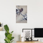 松に鷹, 古邨 Hawk on Pine tree, Ohara Koson, Woodcut ポスター (ホームオフィス)