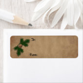 松のクリスマスギフトラベルに錆びた鐘 ラベル (インサイチュ)