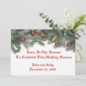 松のクリスマス装飾結婚式招待状 招待状 (スタンド正面)