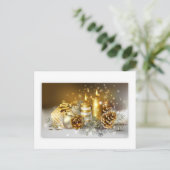 松のコーンとクリスマスキャンドル シーズンポストカード (スタンド正面)