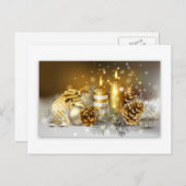 松のコーンとクリスマスキャンドル シーズンポストカード (正面/裏面)