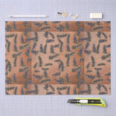 松のコーンとスパイスしたオレンジ 薄葉紙 (クラフト)