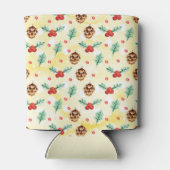 松のコーンとヒイラギの模様メリークリスマス 缶クーラー (裏面)