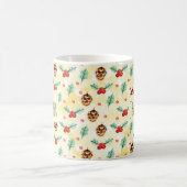 松のコーンとホリーのクリスマスパターン コーヒーマグカップ (中央)