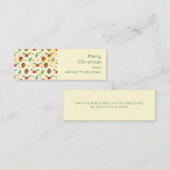 松のコーンとホリーのクリスマスパターン スキニー名刺 (正面/裏面)