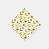 松のコーンとホリーのクリスマスパターン スタンダードカクテルナプキン (角)