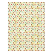 松のコーンとホリーのクリスマスパターン テーブルクロス (正面)