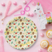 松のコーンとホリーのクリスマスパターン ペーパープレート (パーティー)