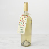 松のコーンとホリーのクリスマスパターン ボトルネックタグ (アングル)