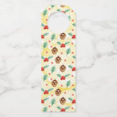 松のコーンとホリーのクリスマスパターン ボトルネックタグ (裏面)