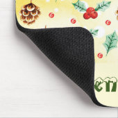 松のコーンとホリーのクリスマスパターン マウスパッド (コーナー)