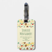 松のコーンとホリーのクリスマスパターン ラゲッジタグ (裏面縦)