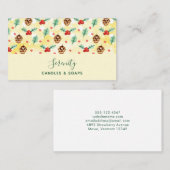 松のコーンとホリーのクリスマスパターン 名刺 (正面/裏面)