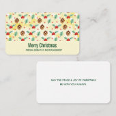 松のコーンとホリーのクリスマスパターン 名刺 (正面/裏面)