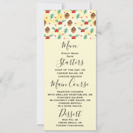 松のコーンとホリーのクリスマスパターン 招待状