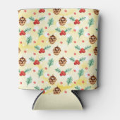 松のコーンとホリーのクリスマスパターン 缶クーラー (正面)