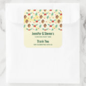 松のコーンとホリークリスマスパターンありがとう スクエアシール (バッグ)