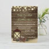 松のコーンとランタンのバ素朴ンウッドのライト 招待状 (スタンド正面)