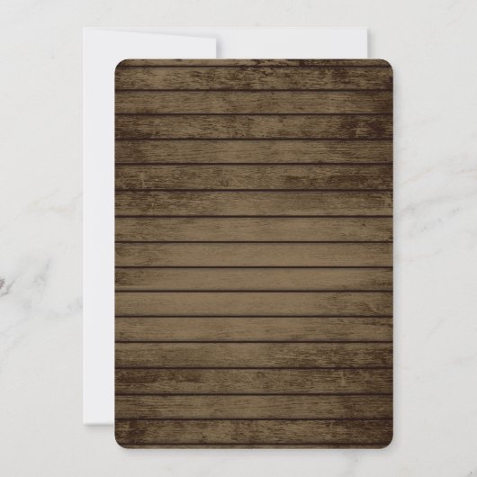 松のコーンとランタン素朴ブライダルシャワー 招待状 (裏面)