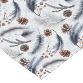 松のコーンと松の針冬のパターン ショートテーブルランナー (コーナー)