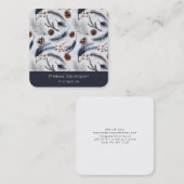 松のコーンと松の針冬のパターン スクエア名刺 (正面/裏面)