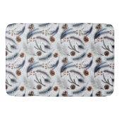 松のコーンと松の針冬のパターン バスマット (正面)