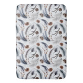 松のコーンと松の針冬のパターン バスマット (正面縦)