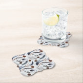 松のコーンと松の針冬のパターン ペーパーコースター (インサイチュ)