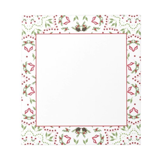 松のコーンと果実のマンダラのノートパッド ノートパッド (正面)