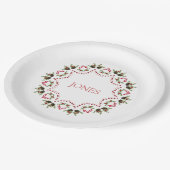 松のコーンと果実の休日紙プレート ペーパープレート (アングル)