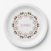 松のコーンと果実の休日紙プレート ペーパープレート (正面)