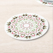 松のコーンと果実の紙コースター ラウンドペーパーコースター (アングル)