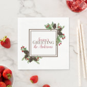 松のコーンと果実の紙ナプキン スタンダードランチョンナプキン (インサイチュ)