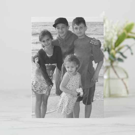 松のコーンと果実マンダラの写真カード 招待状 (スタンド正面)