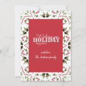 松のコーンと果実マンダラの写真カード 招待状 (裏面)