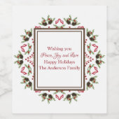 松のコーンと果実マンダラワインラベル ワインラベル (シングルラベル)