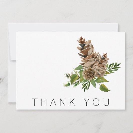 松のコーンと葉の葬儀ありがとう サンキューカード (正面)