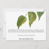 松のコーンと葉の葬儀ありがとう サンキューカード (裏面)