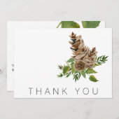 松のコーンと葉の葬儀ありがとう サンキューカード (正面/裏面)