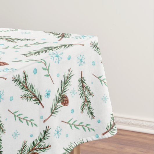 松のコーンと雪 テーブルクロス (インサイチュ)