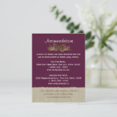 松のコーンとBurlap情報カードプラム エンクロージャーカード (スタンド正面)