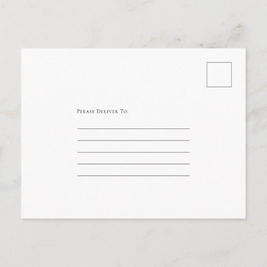 松のコーンの葉クリスマスウェディング日付を保存 案内ポストカード (裏面)