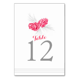 松のコーンは赤い結婚白のテーブル番号 テーブルナンバー