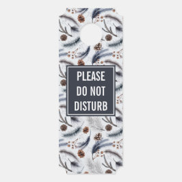 松のコーンを乱さない冬のパターン ドアノブサイン