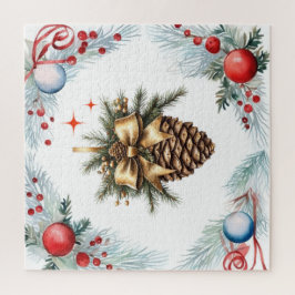 松のコーンリースとオーナメント ジグソーパズル