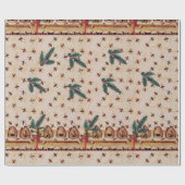 松のコーン付きハチミツバチ養蜂所 ラッピングペーパー (フラット)